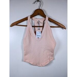 Free People Movement All Clear Tank Top Size XS S Pink Ribbed Workout Crop NEW